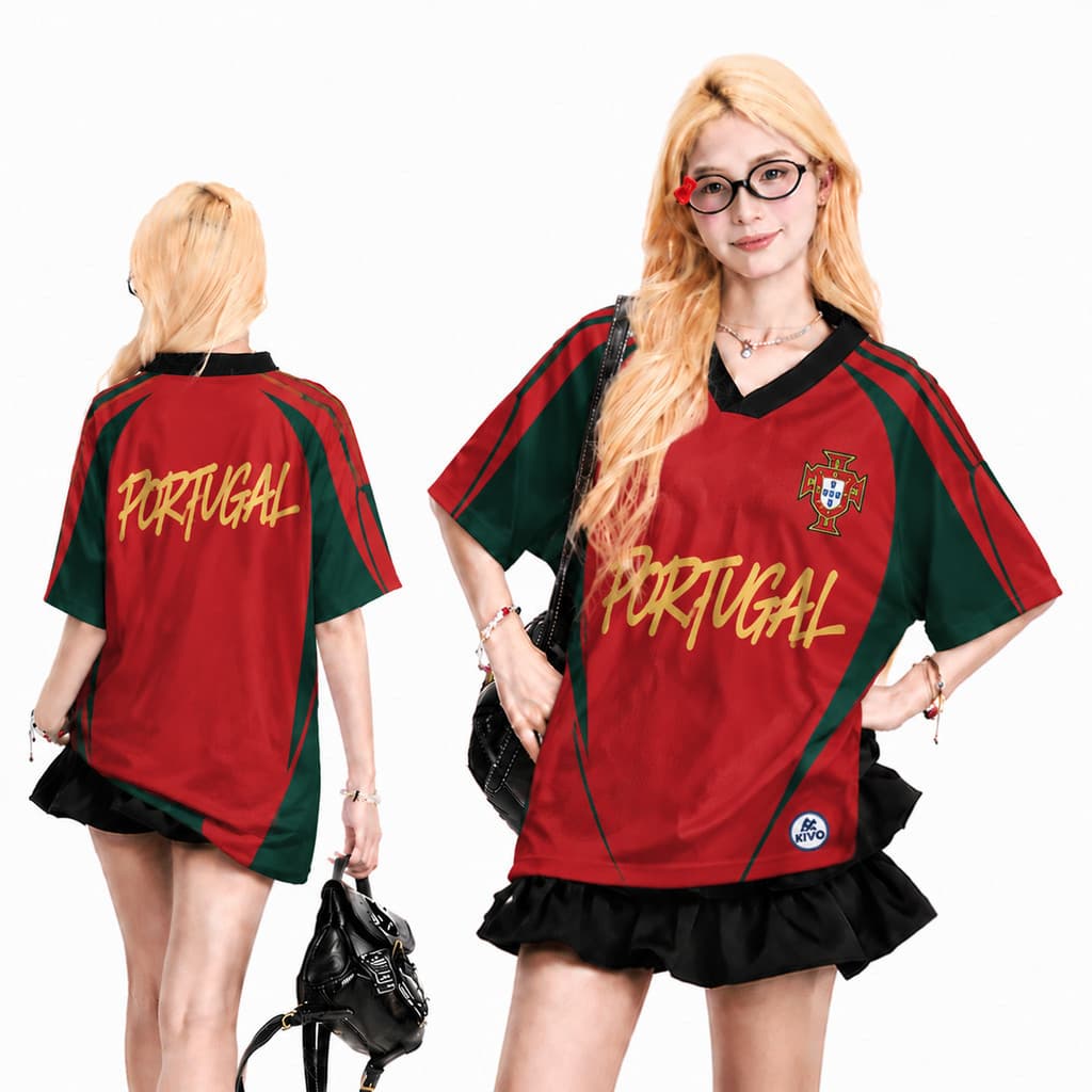!! เสื้อฟุตบอลแฟชั่นผู้หญิง เสื้อกีฬา KIVO SPORT ทรงหลวม คอวี ผ้าเมช 150G แห้งไว ใส่สบาย 2xs-6xl รูปที่ 7