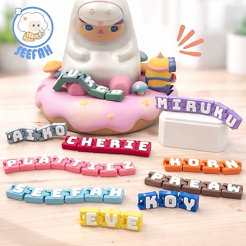 พวงกุญแจสั่งทำชื่อ | Custom Name Keychain | เลือกสีได้ | ของขวัญ | Keychain ตัวอักษร 3D รูปที่ 1