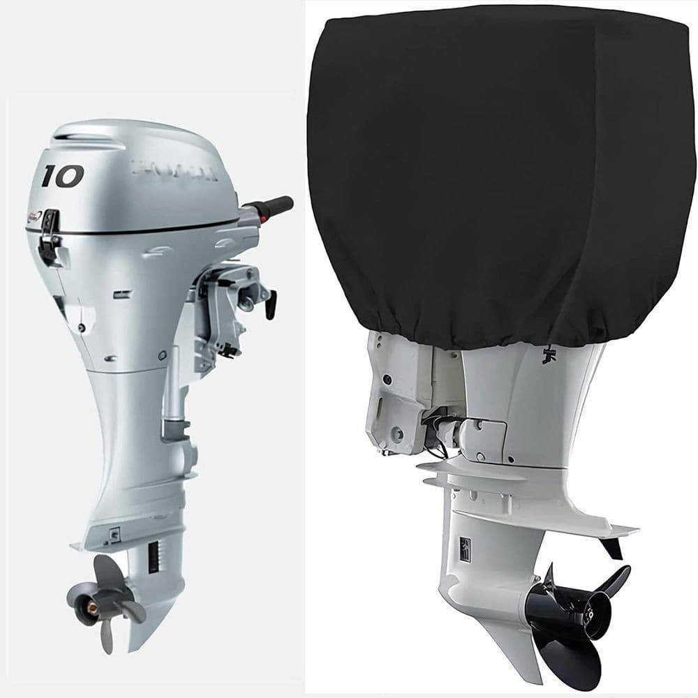 ผ้าคลุมเครื่องยนต์เรือ ขนาด 15-150HP ผ้า 210D กันขีดข่วน มีหูจับ พรางแสงสำหรับเครื่องยนต์ภายนอก รูปที่ 3