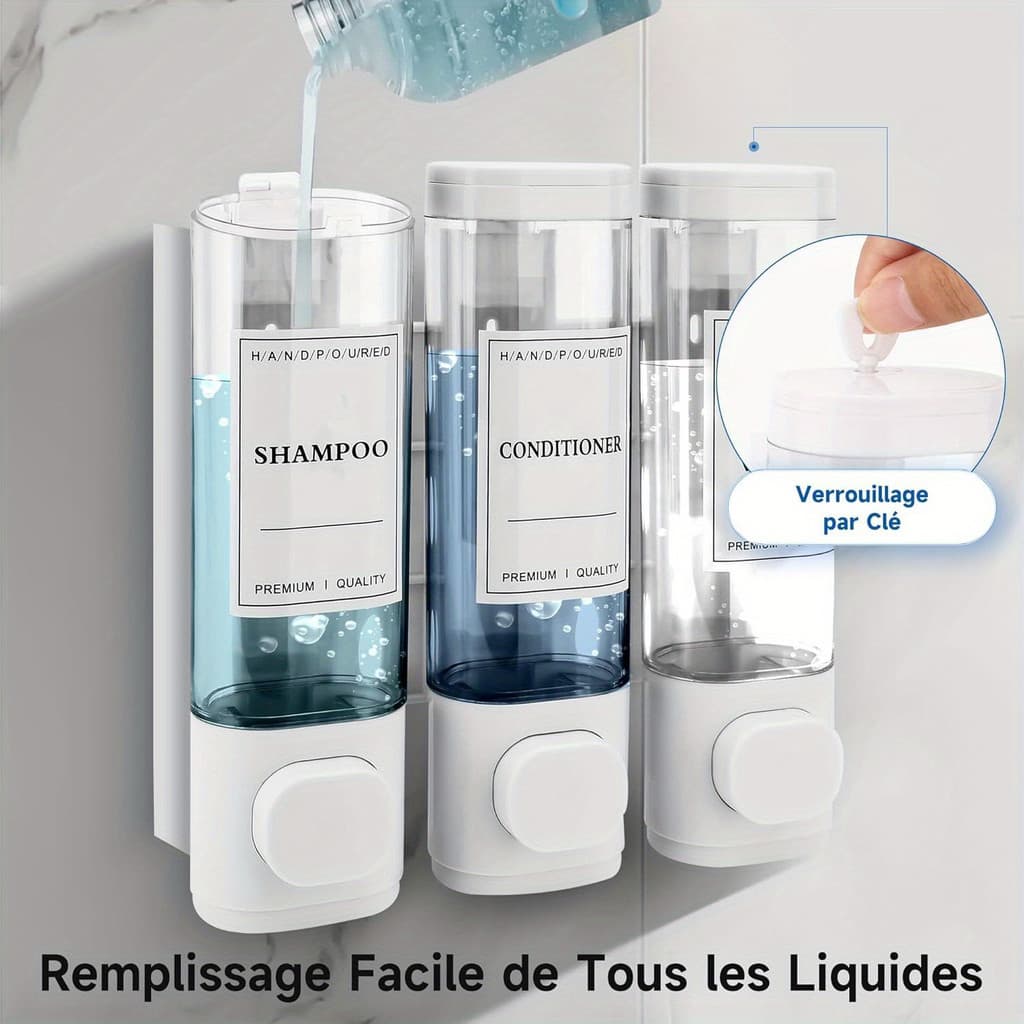 เครื่องจ่ายสบู่ 900มล ติดผนังมือกดตู้ทําสบู่ที่วางสบู่ด้วยมือสําหรับห้องน้ําฝักบัว รูปที่ 5