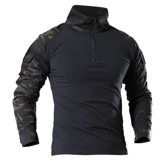 Outdoor T-Shirt Men Long Sleeve Camouflage Shirt Hiking Working Camo Long Sleeve T Shirt รูปที่ 8