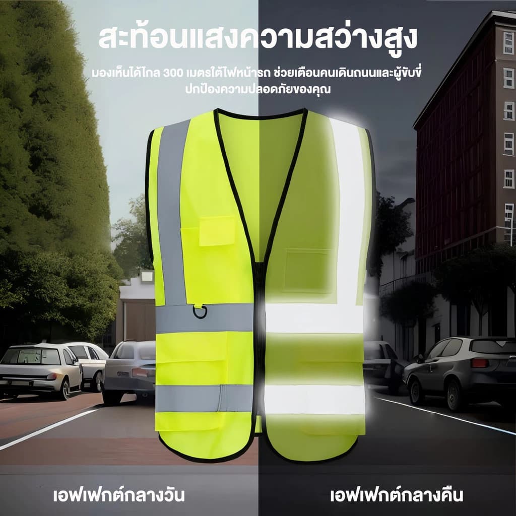F09 เสื้อกั๊กสะท้อนแสง เสื้อกั๊กเซฟตี้ Reflective Safety Vest เพิ่มความปลอดภัยในการทำงาน การออกแบบที่พิถีพิถัน รูปที่ 6