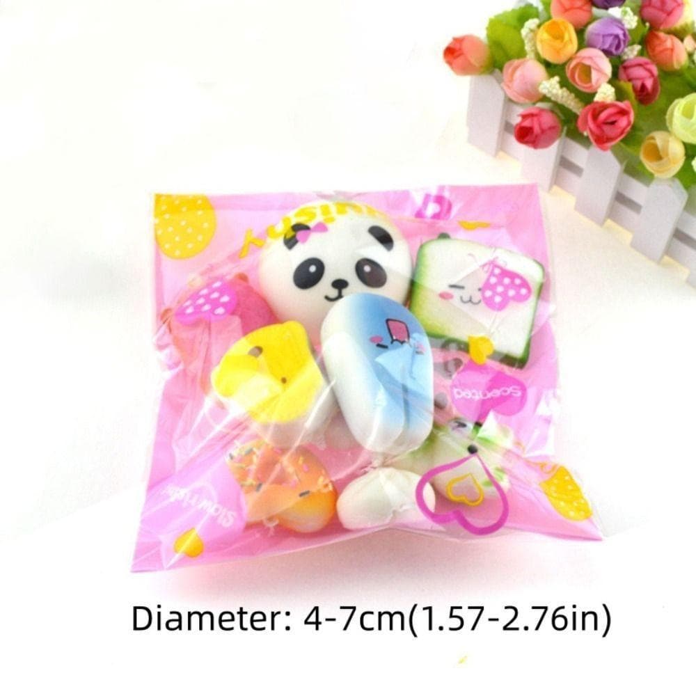 MIRAGE Squishes ของเล่น,พวงกุญแจน่ารักสายคล้องโทรศัพท์มือถือของเล่นขนมปังนุ่ม,ของขวัญวันเกิดแกล้งเล่นอาหารมินิขนาด Kawaii บีบเค้กเด็กของขวัญ รูปที่ 2