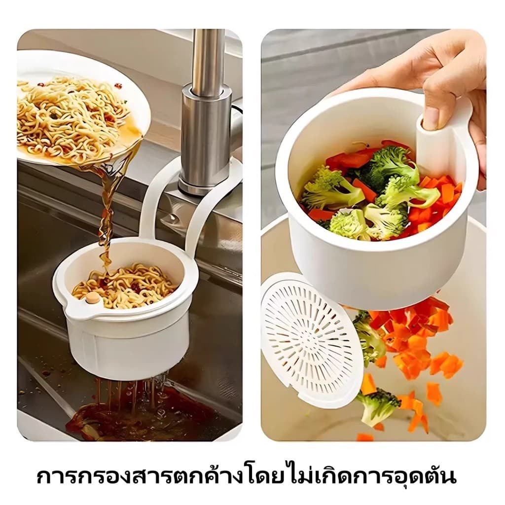 litai ตะกร้ากรองเศษอาหาร ตะกร้ากรองอ่างล้างจาน ใช้สำหรับในห้องครัว รูปที่ 3