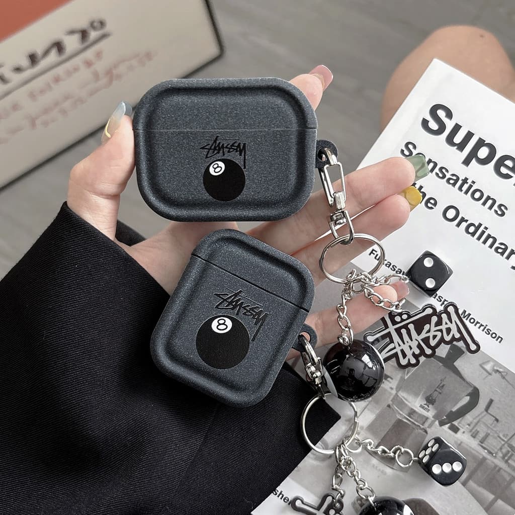 Stussy พวงกุญแจ Lanyard สําหรับ AirPods TWS หูฟังไร้สายบลูทูธป้องกันกรณีจี้อุปกรณ์เสริม รูปที่ 8