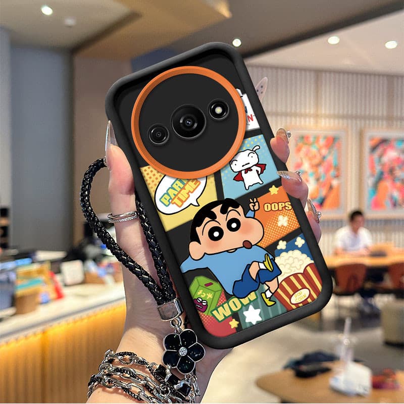 เคส Redmi A3 A3X เคสโทรศัพท์ซิลิโคนอ่อนนุ่มเทรนด์ภาพสีดํา TYHS รูปที่ 7