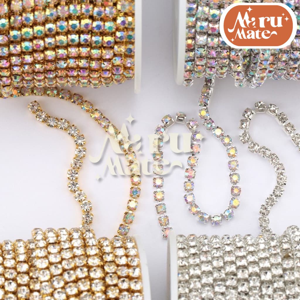 โซ่เพชร เพชรเส้น โซ่คริสตัล เพชรแต่งเล็บ สําหรับตกแต่งเล็บ DIY สําหรับเย็บผ้า สําหรับทําเครื่องประดับ โซ่เพช... รูปที่ 8