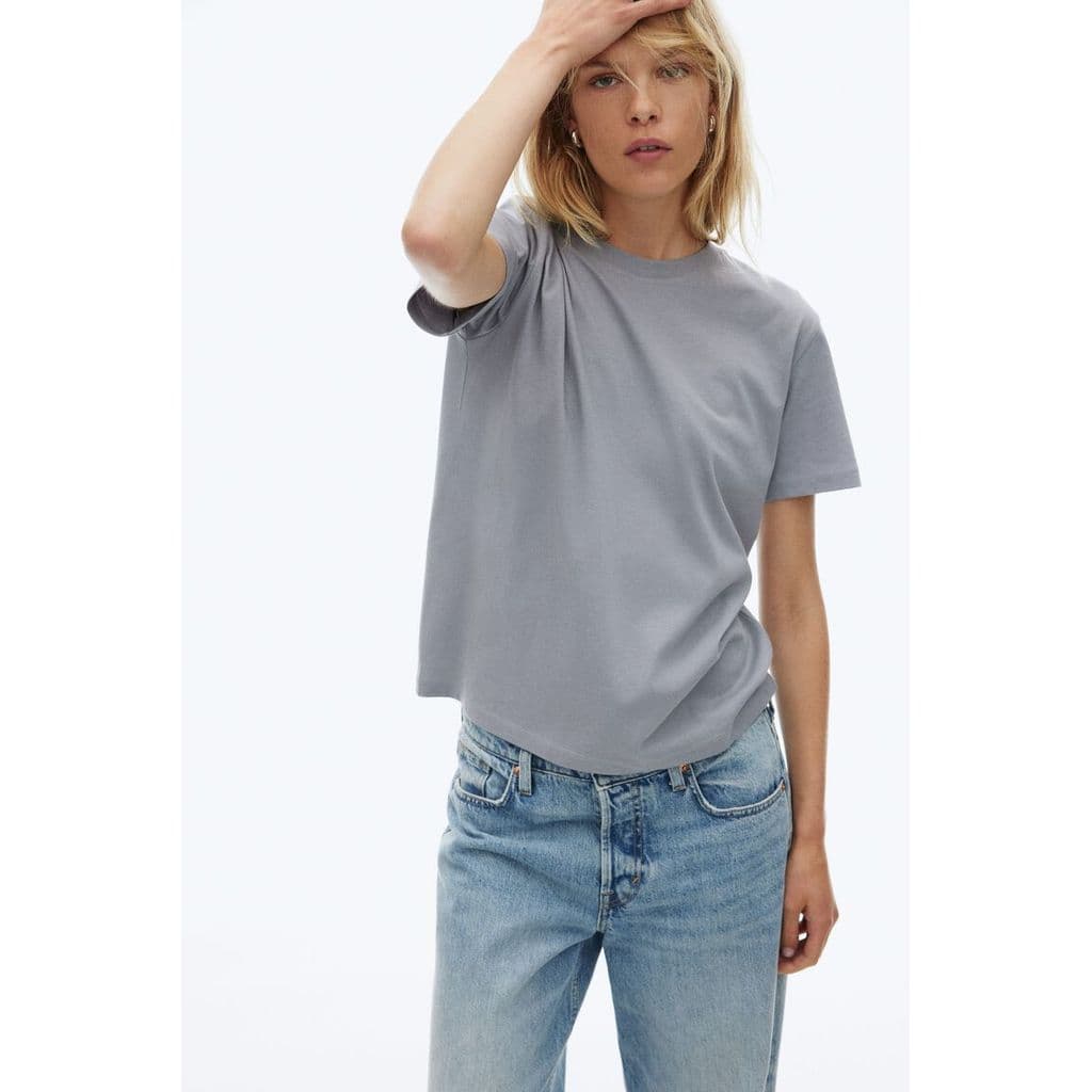 H&M เสื้อยืดคอตตอน Women Cotton T-shirt 0963662_6 รูปที่ 7