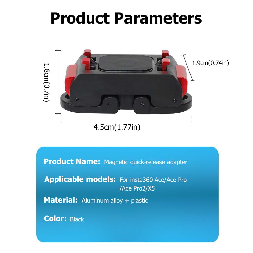 ปลดเร็ว เหมาะสําหรับ Insta360 X5/Ace Pro2/Ace/Ace Pro โลหะแม่เหล็ก Dual Mount 1/4 เกลียว Action กล้องอุปกรณ์เสริม รูปที่ 8