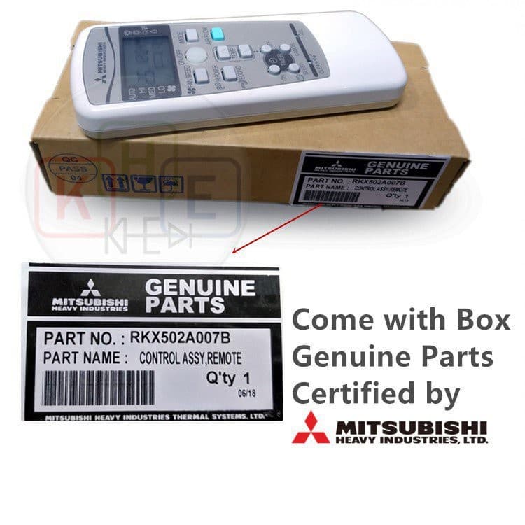 100% Mitsubishi Heavy Industries Air Con รีโมทคอนโทรล RKX502A007B/RKX502A007 รูปที่ 5