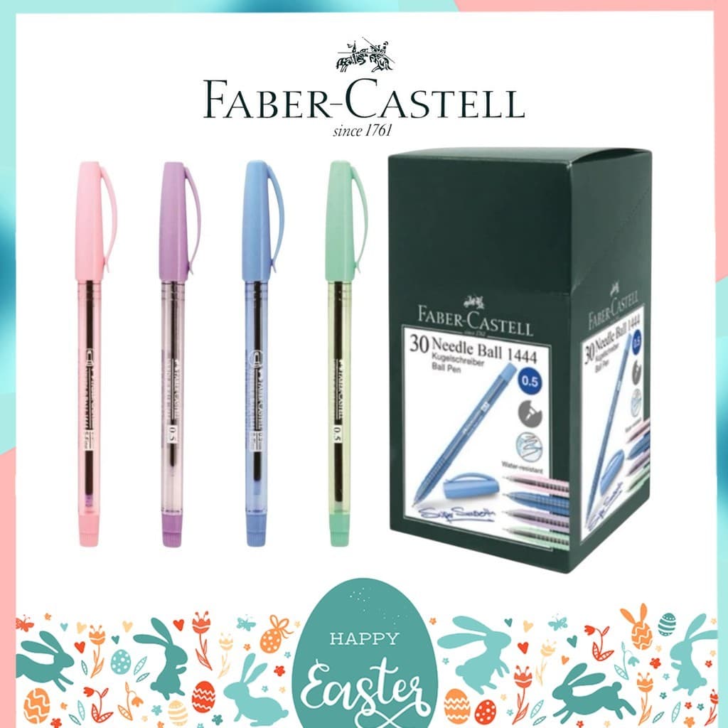 ปากกาลูกลื่น Faber-Castell 1444 และ 1423 ด้ามพาสเทล หมึกน้ำเงิน ขนาดหัว 0.5 MM ยกกล่อง 30 ด้าม รูปที่ 1