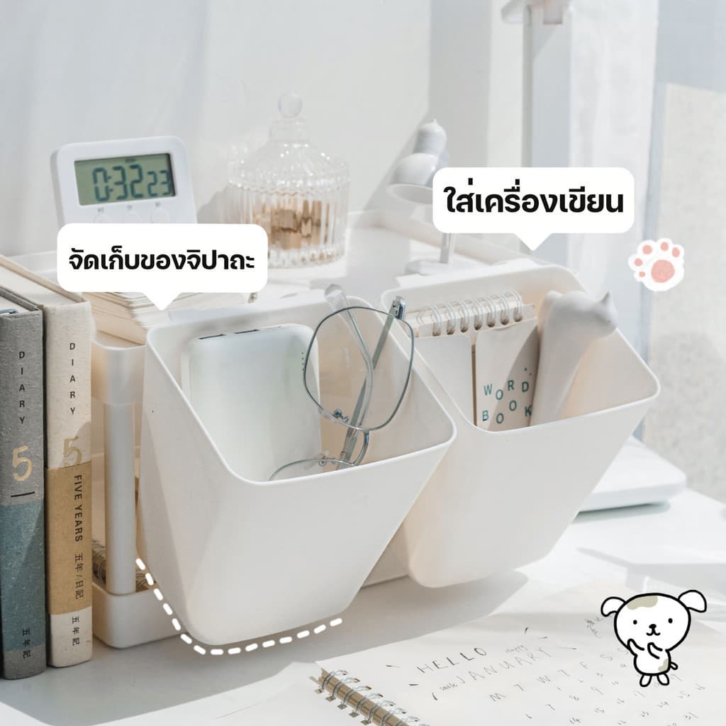 กล่องพลาสติก อเนกประสงค์ แบบแขวน แบบพกพา สําหรับใส่จัดเก็บเครื่องประดับ เครื่องเขียน ของจิปาถะ รูปที่ 3