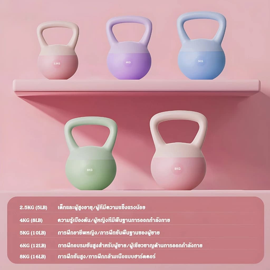 เคตเทิลเบลล์, เคตเทิลเบลอ่อน 4/6/8/กก., ดัมเบลยกน้ําหนัก, บาร์เบลยกน้ําหนักพีวีซีนุ่ม รูปที่ 9