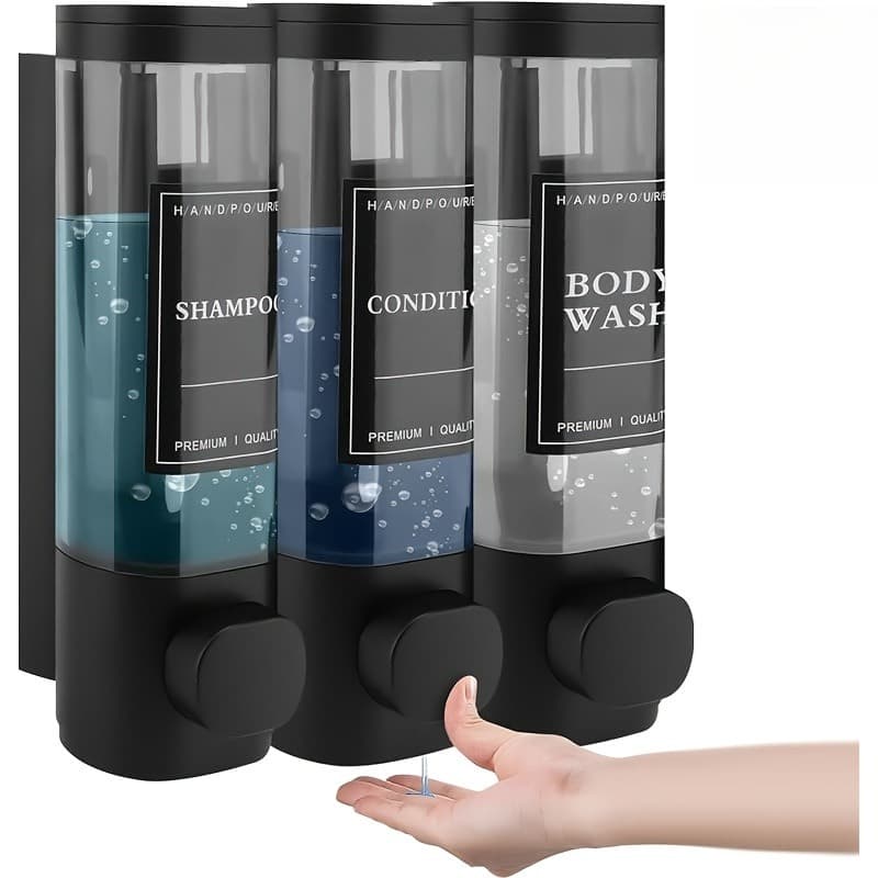 เครื่องจ่ายสบู่ 900มล ติดผนังมือกดตู้ทําสบู่ที่วางสบู่ด้วยมือสําหรับห้องน้ําฝักบัว รูปที่ 1
