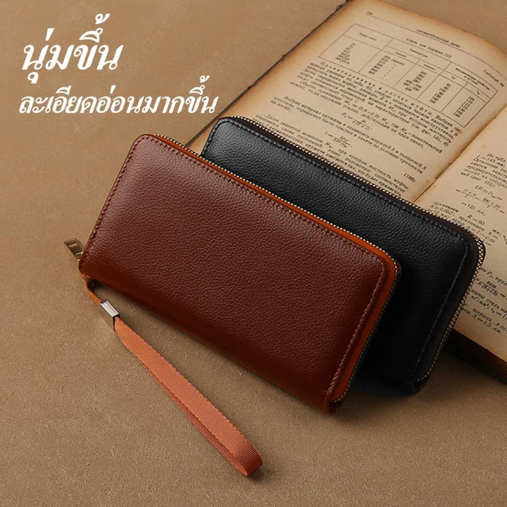 กระเป๋าสตางค์ผู้ชาย แบบยาว สไตล์แนวตั้ง คุณภาพสูง ความจุมาก รูปที่ 7