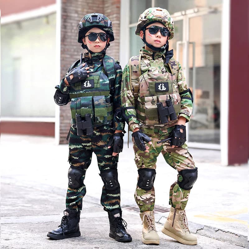 ชุดทหารเด็ก ชุดอาชีพเด็ก ชุดอาชีพในฝัน ชุดมี กางเกงทหาร+เสื้อทหารแขนสั้น+หมวกทหาร+เข็มขัด รูปที่ 8