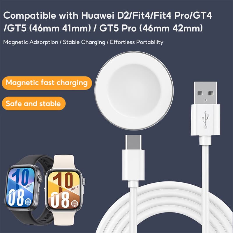 ชาร์จไร้สายแม่เหล็ก USB for Huawei Fit 4/5/fit4 Pro/Fit 5 Pro/Watch 4 3 Pro GT5/4/3/3Pro/3SE GT2 Pro ECG GT Runner/Cyber รูปที่ 4