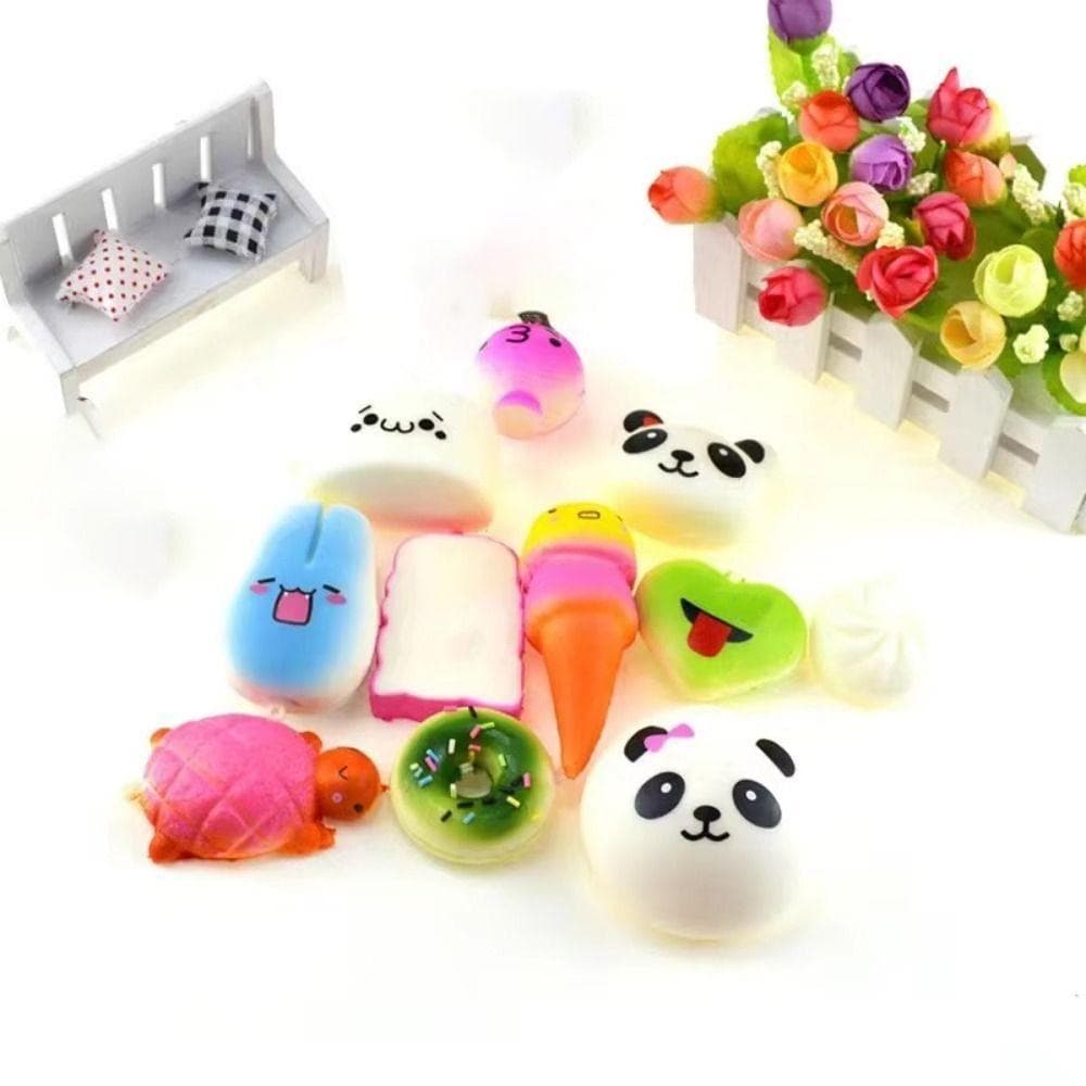 MIRAGE Squishes ของเล่น,พวงกุญแจน่ารักสายคล้องโทรศัพท์มือถือของเล่นขนมปังนุ่ม,ของขวัญวันเกิดแกล้งเล่นอาหารมินิขนาด Kawaii บีบเค้กเด็กของขวัญ รูปที่ 7