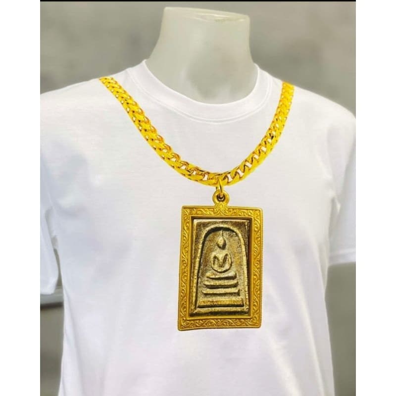 Moilz Casual เสื้อพระ เก๊ สร้อยพระ สร้อยทอง เข้าพรรษา ผ้า cotton อย่างดี สายมูต้องมี งานบวช เสื้อยืดแขนสั้นคอกลมรัดรูป รูปที่ 8
