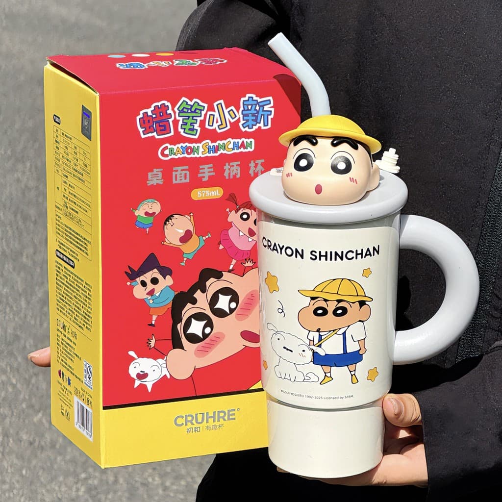 JPL9 Crayon Shin-Chan เดสก์ท็อป Ice Master ถ้วยพร้อมที่จับสาวมูลค่าสูงน่ารักการ์ตูนกระติกน้ําร้อนชาน้ําแยกถ้วยน้ํา รูปที่ 8
