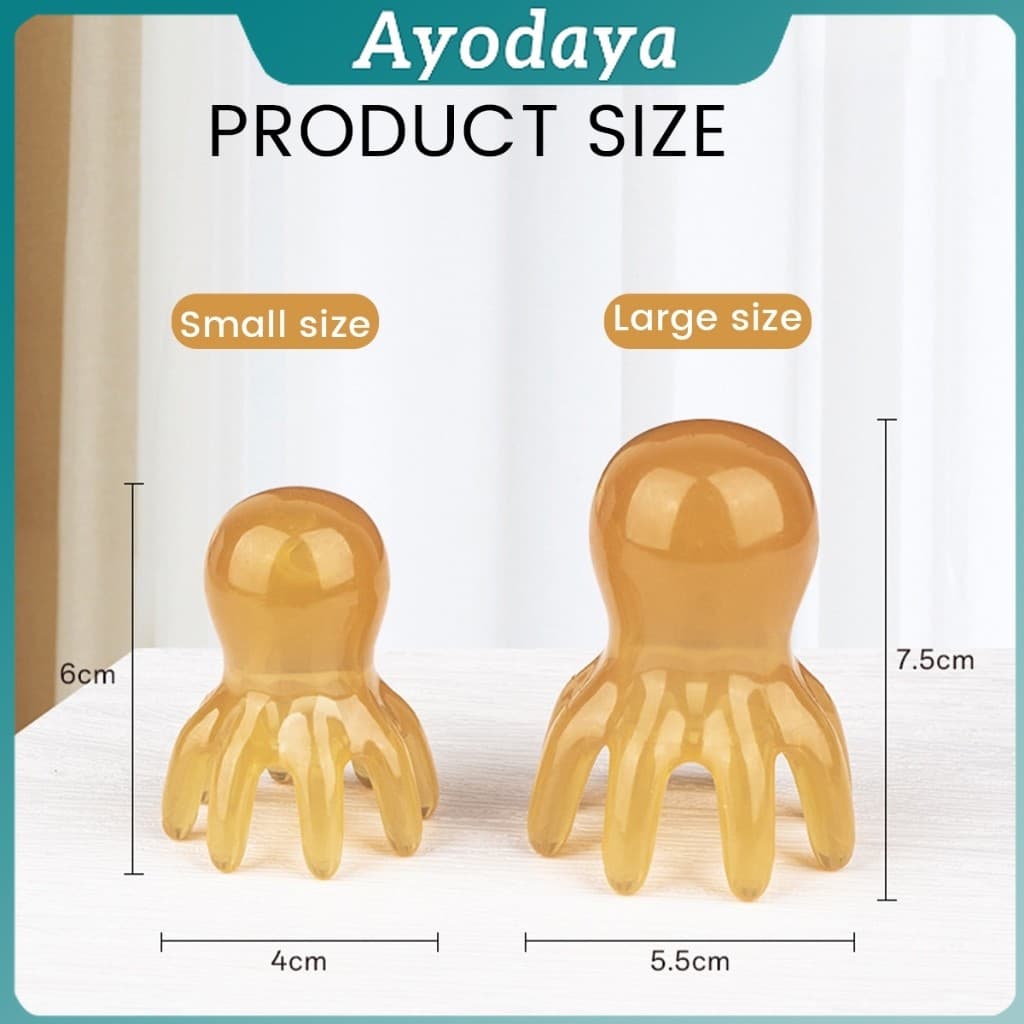 Ayo หวีนวดทรงปลาหมึก หนังศีรษะ ใบหน้า เครื่องขูดร่างกาย วัสดุเรซิน หวีดูแลความงาม Scalp comb รูปที่ 8