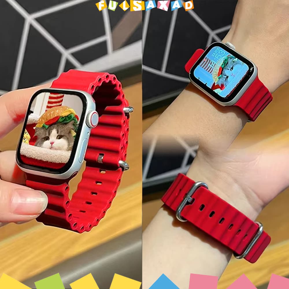 สายรัดซิลิโคนสำหรับ for IWatch Apple Watch Ultra / SE 3 2 Series 11 10 9 8 7 6 5 4 49 46 45 44 42 41 38 มม รูปที่ 1