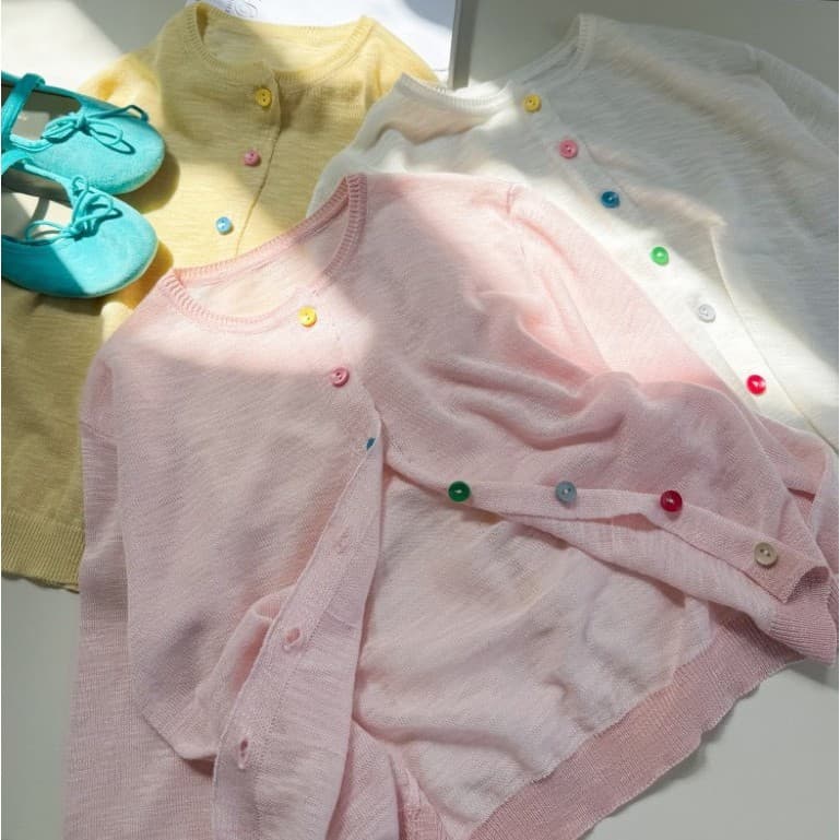 PRETTY BABY เสื้อคลุมเด็ก เสื้อแขนยาว เสื้อคลุมไหมถัก โทนสีพาสเทล รูปที่ 6