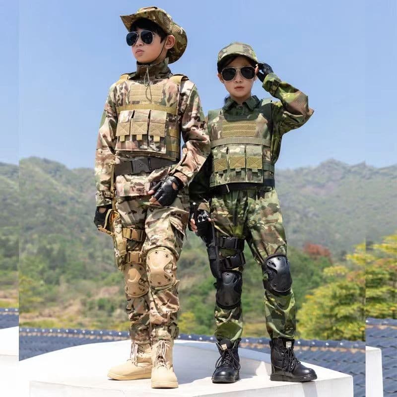 ชุดทหารเด็ก ชุดอาชีพเด็ก ชุดอาชีพในฝัน ชุดมี กางเกงทหาร+เสื้อทหารแขนสั้น+หมวกทหาร+เข็มขัด รูปที่ 6