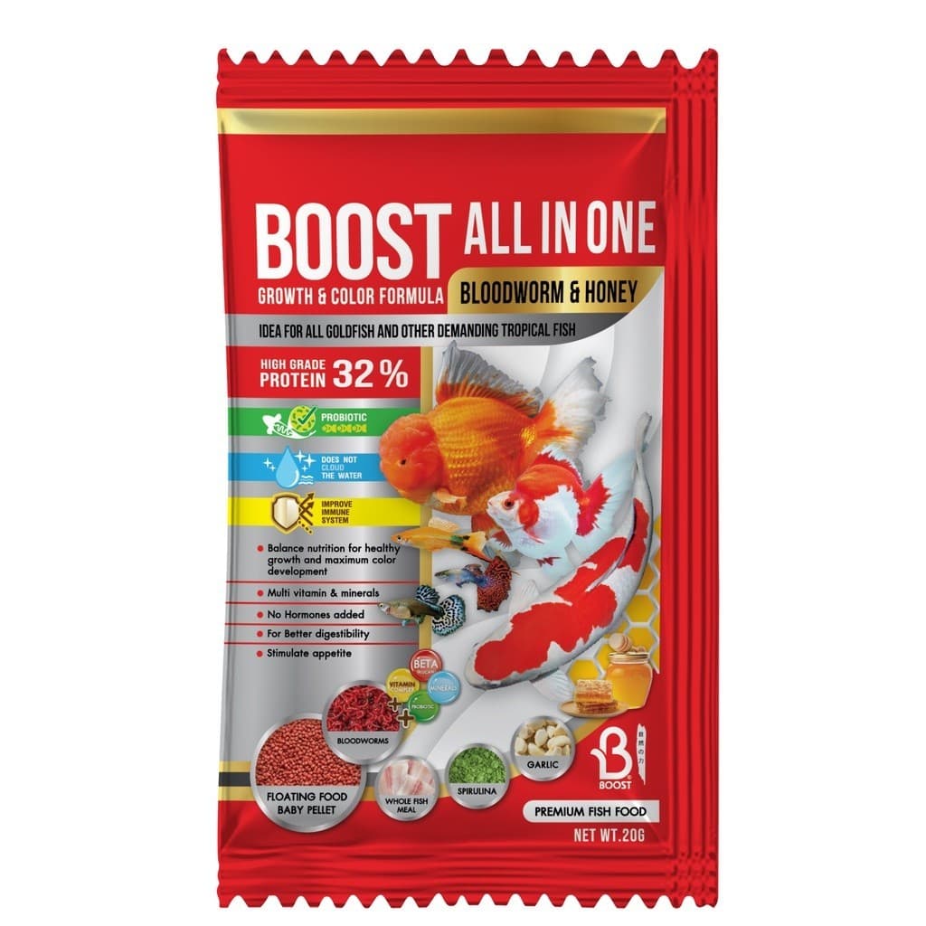 PRO | BOOST All In One Bloodworm & Honey - อาหารปลาสำหรับปลาสวยงาม เม็ดลอย ช่วยเร่งสี เร่งโต ด้วยคุณค่าจากหนอนแดง รูปที่ 7
