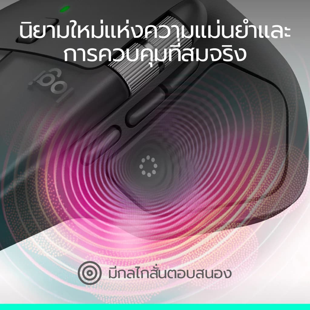 Logitech MX Master 4 Wireless Mouse Graphite,Pale Gray เมาส์บลูทูธไร้สาย ออกแบบให้เหมาะกับสรีระ ชาร์จด้วย USB C รูปที่ 2