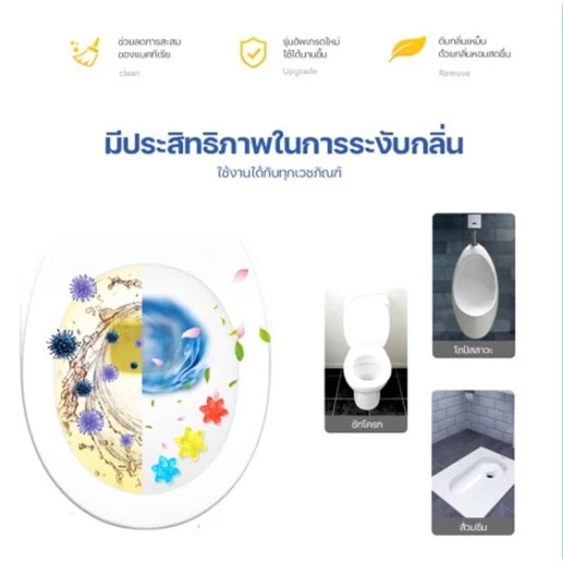 เจลดับกลิ่นชักโครกเจลระงับกลิ่นกาย 5 ชิ้น ดับกลิ่นห้องน้ำ มี 6 กลิ่นให้เลือก เจลหอม หอมยาวนาน รูปที่ 4