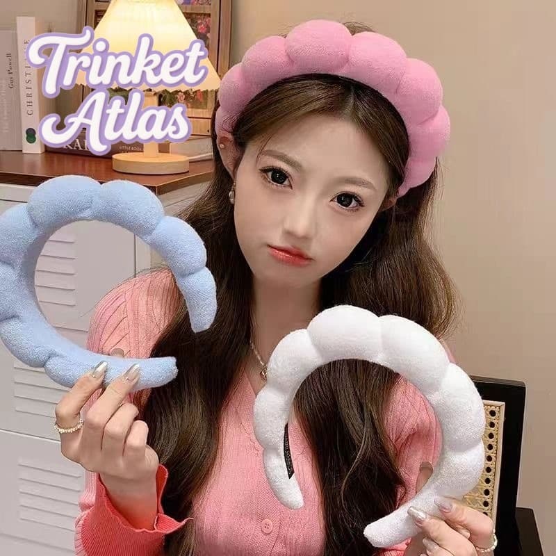 ที่คาดผม วัสดุฟองน้ำ รูปทรงเมฆ สีพื้น น่ารัก ความเรียบง่าย แฟชั่น สไตล์เกาหลี เหมาะสำหรับล้างหน้า รูปที่ 1