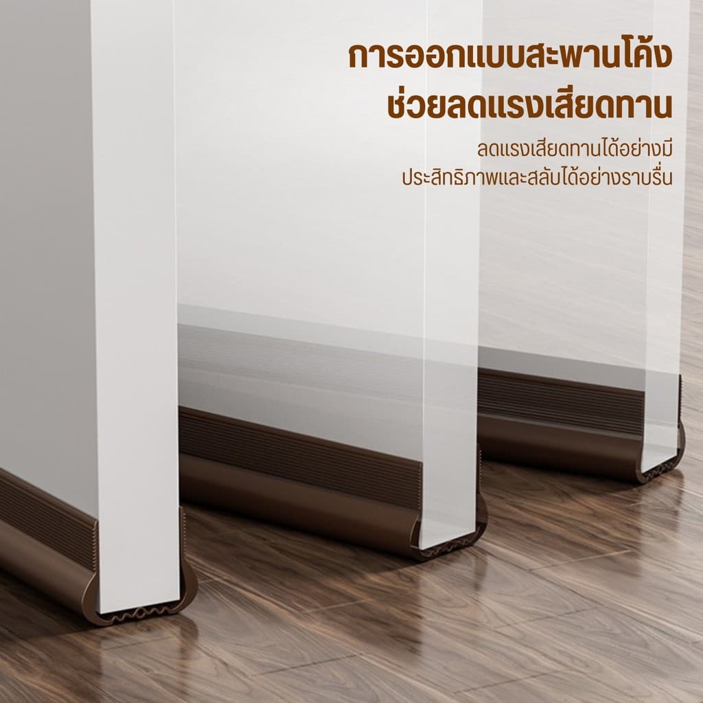 SealFort NEW! แถบกันเสียงตะเข็บประตู โครงสร้างโค้ง C คู่ ซีลสามชั้นเพื่อการปิดผนึกที่แข็งแรงยิ่งขึ้น ที่กั้นประตูกันแมลง รูปที่ 5