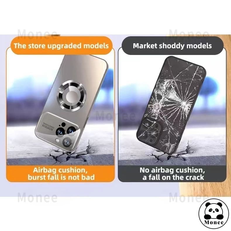 Magnetic Hard Casing Case สําหรับ iPhone 15 PRO MAX 14 PRO MAX 13 12 11 16 PRO MAX 15 Plus Anti drop พร้อมเลนส์กล้องป้องกันไร้สายชาร์จ Matte กันกระแทกเคสโทรศัพท์ปลอก รูปที่ 5
