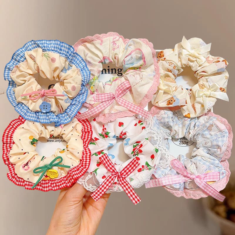 7ชิ้นชุดบิ๊ก ส กรุบกรอบ แฟชั่นเกาหลีที่สวยงามที่เรียบง่ายอเนกประสงค์บิ๊กผมผูกขนาดใหญ่ลําไส้ผมวงอุปกรณ์ผม รูปที่ 1