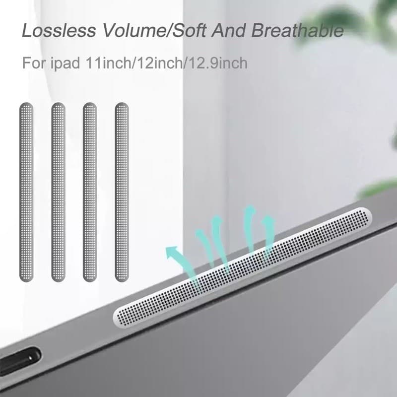Metal Dustproof Net For iPad 12.9 11 10.9 นิ้ว Set 4ชิ้น สติกเกอร์ตาข่ายโลหะป้องกันฝุ่นลําโพงไอแพด รูปที่ 8