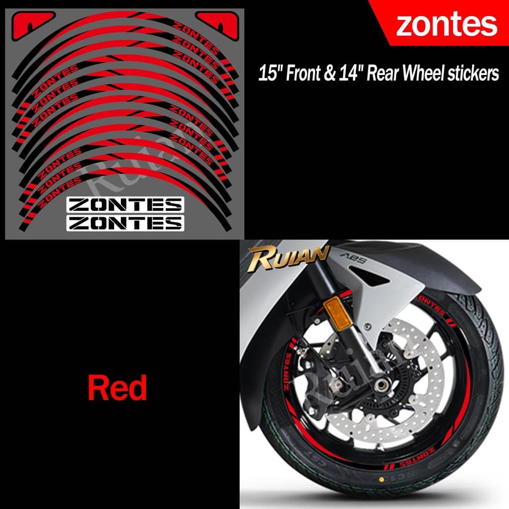 สําหรับ ZONTES 368E 368D 368M 368K 350E 350M 350D 350E สีม่วงขอบล้อสติกเกอร์สะท้อนแสงอุปกรณ์เสริมกันน้ํา Decal รูปที่ 4