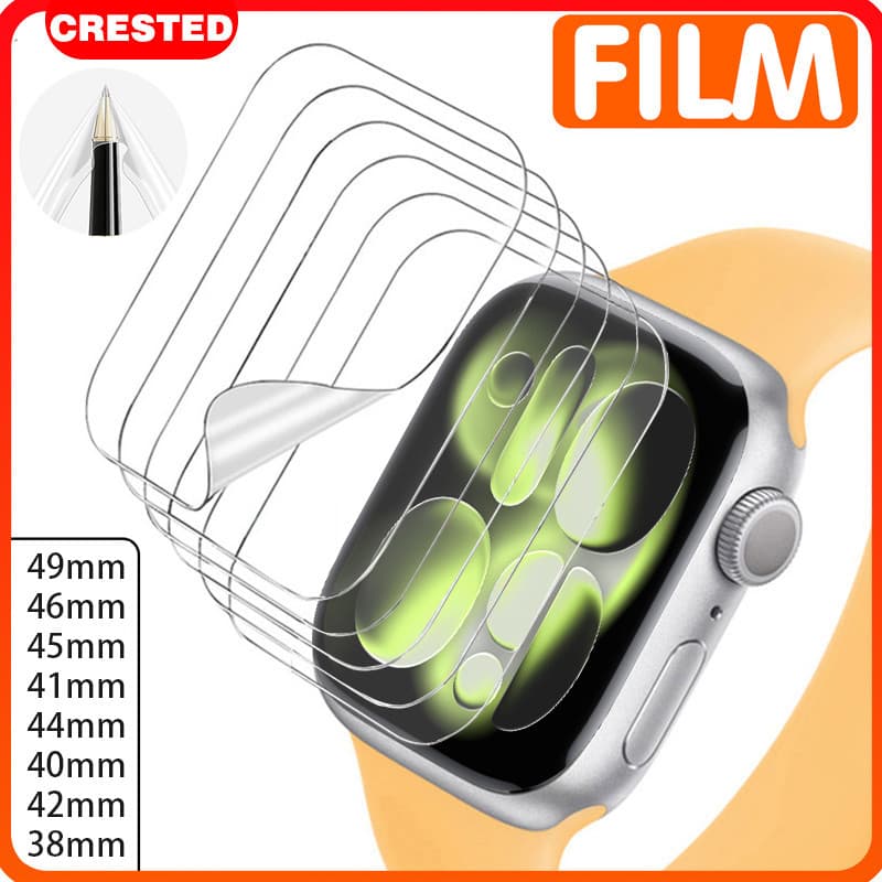 ฟิล์มกันรอยหน้าจอแบบอ่อนสำหรับ iWatch Apple Watch Series 11 10 9 8 7 6 5 4 4 3 1 SE/ULTRA 3 2 49 38 40 42 44 46มม. 45มม.