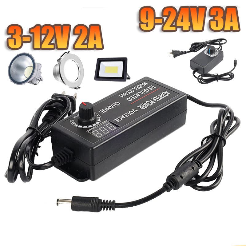 3V-12V / 9V-24V อะแดปเตอร์ อแดปเตอร์ชาร์จ อะแดปเตอร์ปรับพลังงาน Adjustable Power Adapter Universal Po รูปที่ 1