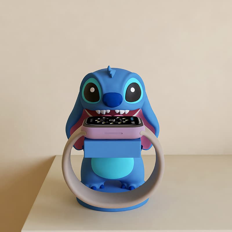 Stitch Phone Charger Holder - ที่วางนาฬิกาและสายเคเบิลน่ารัก, ของตกแต่งสําหรับโต๊ะ รูปที่ 3