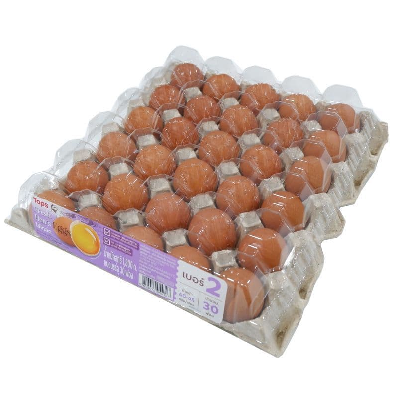 ท็อปส์ไข่ไก่สดปลอดสารเบอร์2 แพค 30ฟอง Tops Fresh Hen Eggs No.2 Pack 30pcs. รูปที่ 4
