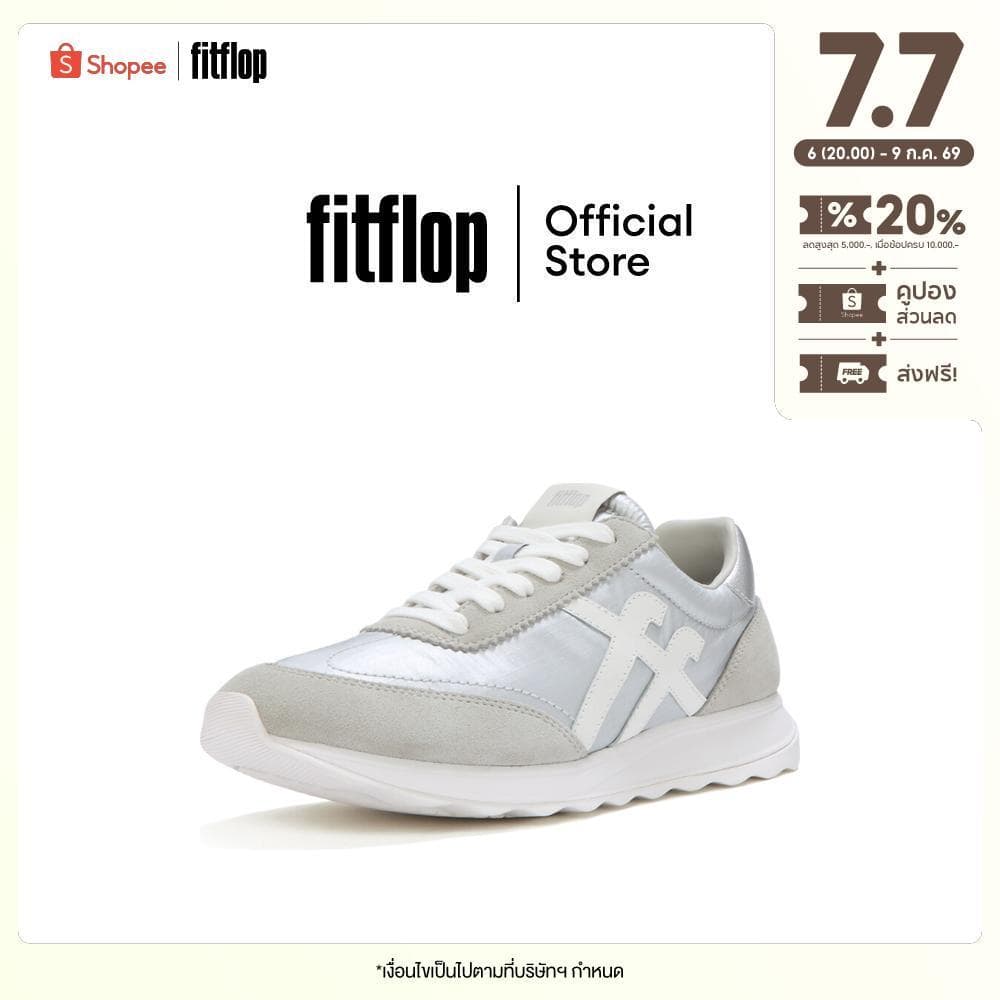 FITFLOP RETRO-Q FF M-FABRIC/SUEDE รองเท้าผ้าใบผู้หญิง รุ่น A5Q-E11 สี SILVER รูปที่ 1