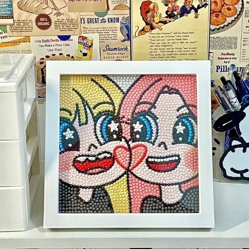 รูปวาดเพชร DIY ครอสติสคริสตัลพร้อมกรอบรูป ภาพจิตกรรม/ภาพวาดเพชร/ภาพปักเพชร ภาพครอสติสคริสตัล ของขวัญวันเกิดทำมือ รูปที่ 4