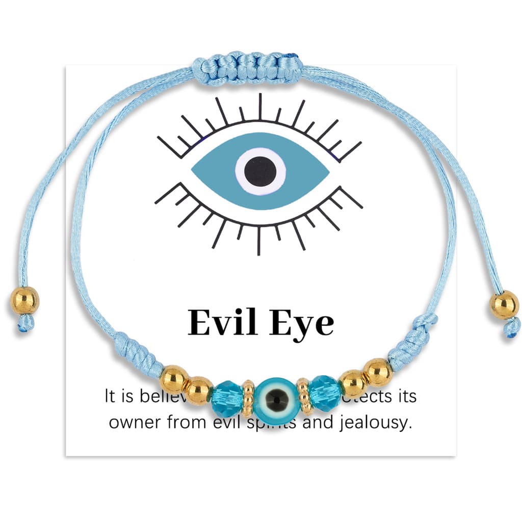 Evil Eye สร้อยข้อมือเชือกคริสตัลดesignตาชั่วร้ายสีแดง สไตล์เกาหลี มอบโชคดีและความสวยงาม เป็นของขวัญวันเกิดที่พิเศษ รูปที่ 2