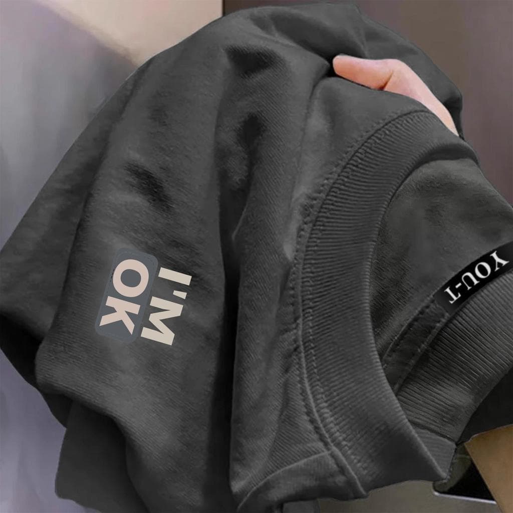 ChillTeeเสื้อน่ารัก เกาหลีสไตล์ลาย "IM OK" ผ้าCOTTONใส่สบายไม่ต้องรีดOVERSIZE เกาหลีสไตล์เสื้อเท่ๆ รูปที่ 1