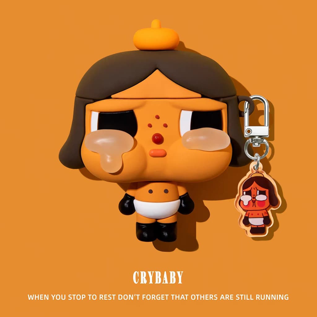 เคส Cry POP MART สําหรับ AirPods4/4ANC/1/2/3/Pro/Pro2/Pro3 เคสซิลิโคนอ่อนนุ่มพร้อมจี้ รูปที่ 1