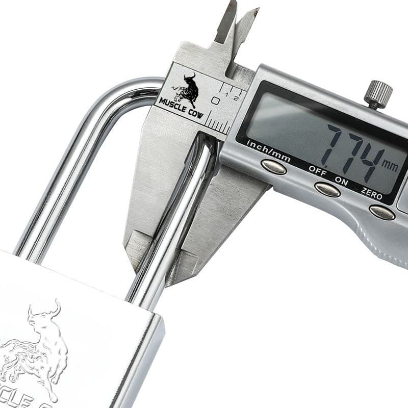 MUSCLE COW แม่กุญแจล็อค กุญแจ พร้อมลูกกุญแจ 3 ดอก สีเงิน 30mm 40mm 50mm 60mm ยาวและสั้น รูปที่ 4