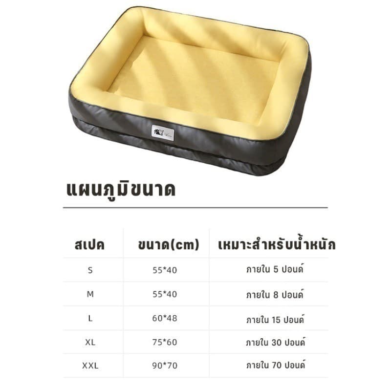 ที่นอนหมา ที่นอนหมาใหญ่ ที่นอนแมว กันชื้น หน่วยความจำฟองน้ำ นุ่ม ทนต่อการฉีกขาด 3สีให้เลือก บ้านหมา รูปที่ 3