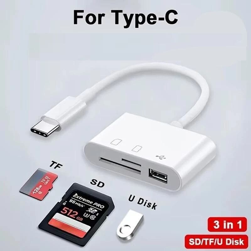 otg card reader เครื่องอ่านการ์ด SD / TF / USB การ์ดกล้อง แฟลชไดรฟ์ เครื่องอ่านการ์ดสําหรับพอร์ต USB-C / TYPE-C อะแด รูปที่ 1