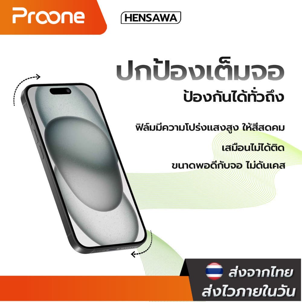 Proone ฟิล์มกระจก เต็มจอใส For Redmi A5 Note 15PRO 14 7 8 9 10 11 Pro 11s 12 Pro+ 13 pro plus 10 12 13 14 15 S T C X 4G รูปที่ 3